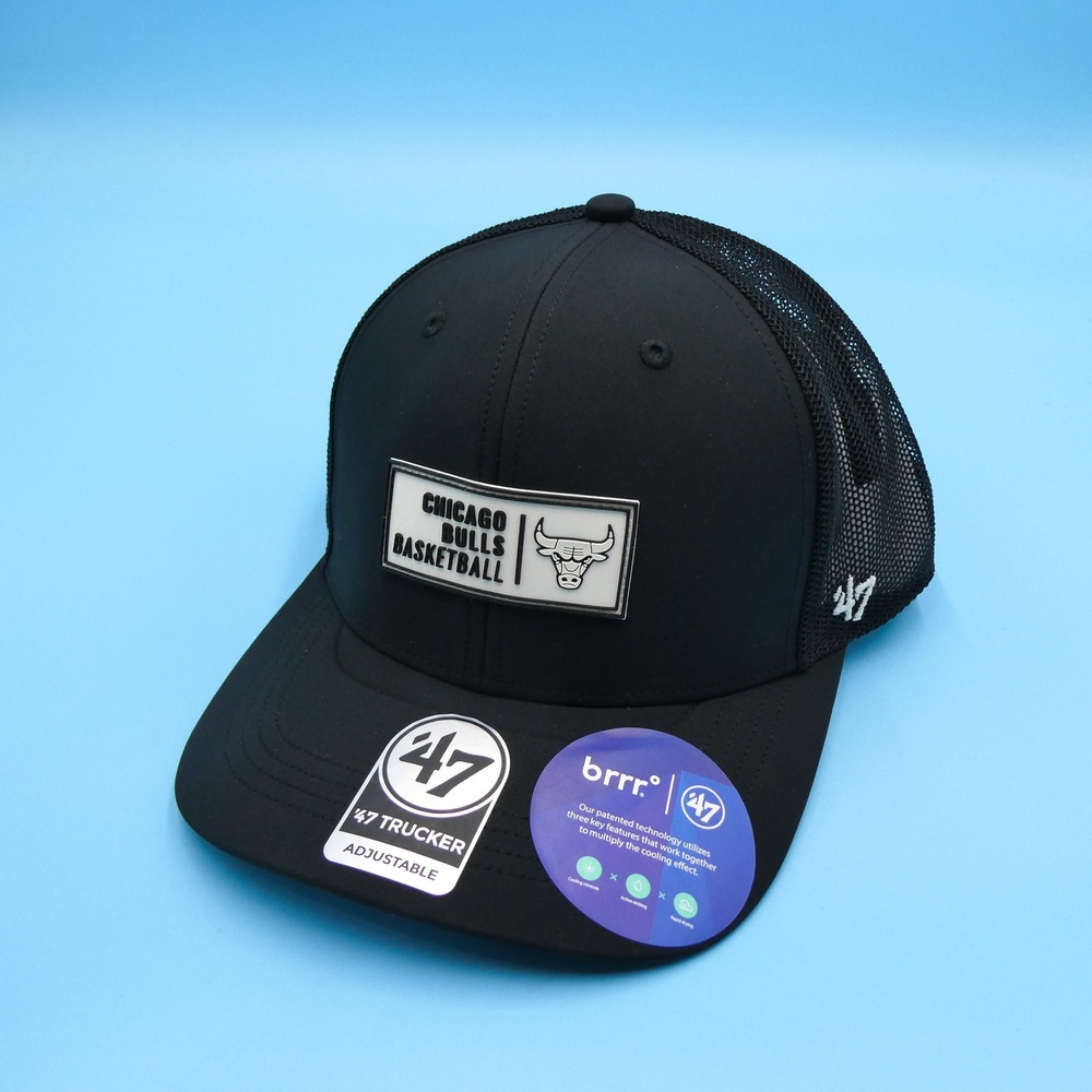 '47 Trucker Hat Mens OSFA Chicago Bulls Black brrr Cooling Snapback Cap NBA